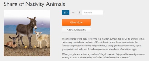 World Vision encourages donors to exploit animals in the name of Jesus.
